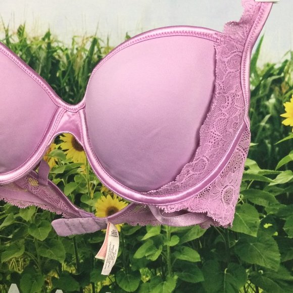 Victoria’s Secret Angels Bra Pink Lace Lined Demi 34C - Picture 2 of 7